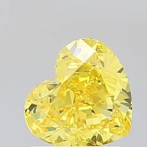 1.19ct HEART Fancy Vivid Yellow VS1 Coloured Lab diamond