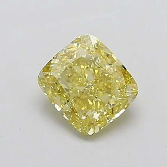 1.36ct CUSHION Fancy Intense Yellow VS1 Coloured Lab diamond