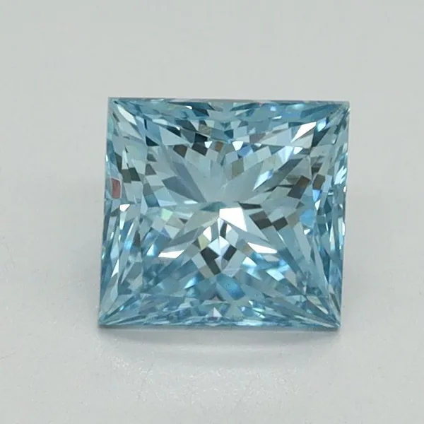 0.9ct PRINCESS Fancy Vivid Blue VS2 Coloured Lab diamond