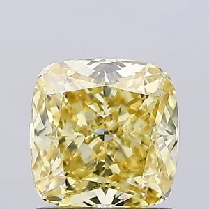1.16ct CUSHION Fancy Intense Yellow VVS2 Coloured Lab diamond