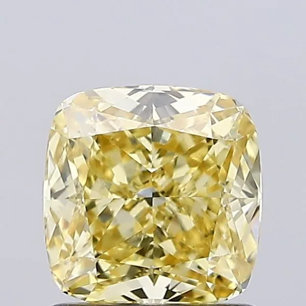 1.16ct CUSHION Fancy Intense Yellow VVS2 Coloured Lab diamond