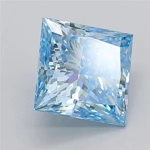 3.01ct PRINCESS Fancy Vivid Blue SI1 Coloured Lab diamond