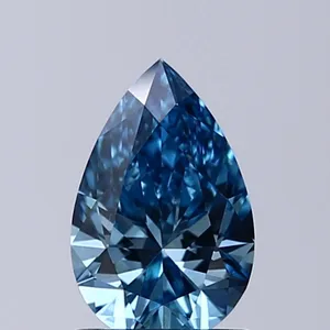 0.91ct PEAR Fancy Vivid Blue VVS2 Coloured Lab diamond