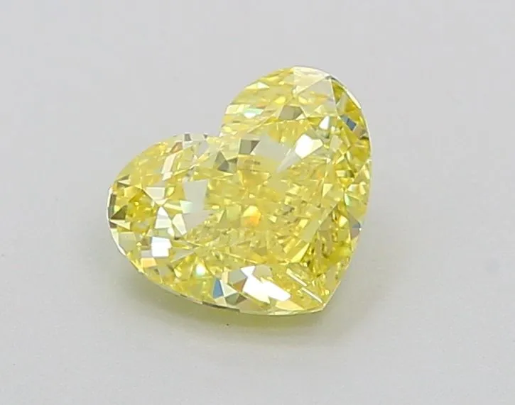 1.01ct HEART Fancy Vivid Yellow VVS1 Coloured Lab diamond