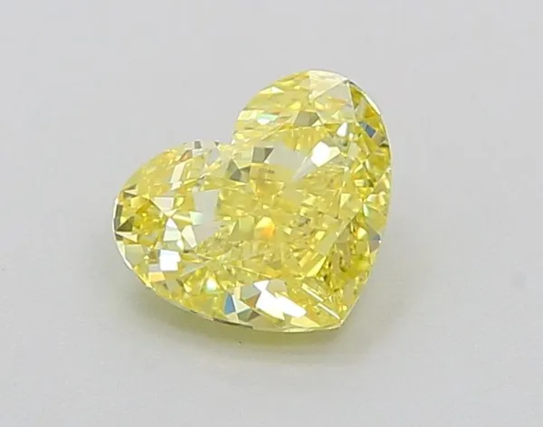 1.01ct HEART Fancy Vivid Yellow VVS1 Coloured Lab diamond