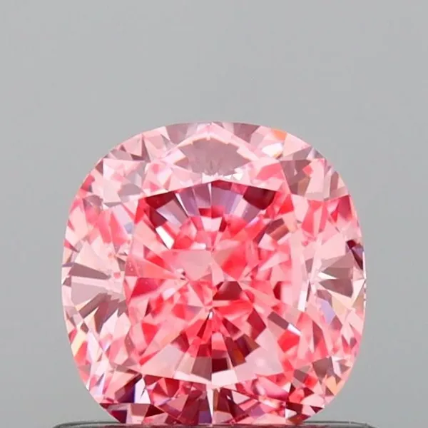0.98ct CUSHION Fancy Vivid Pink VVS2 Coloured Lab diamond