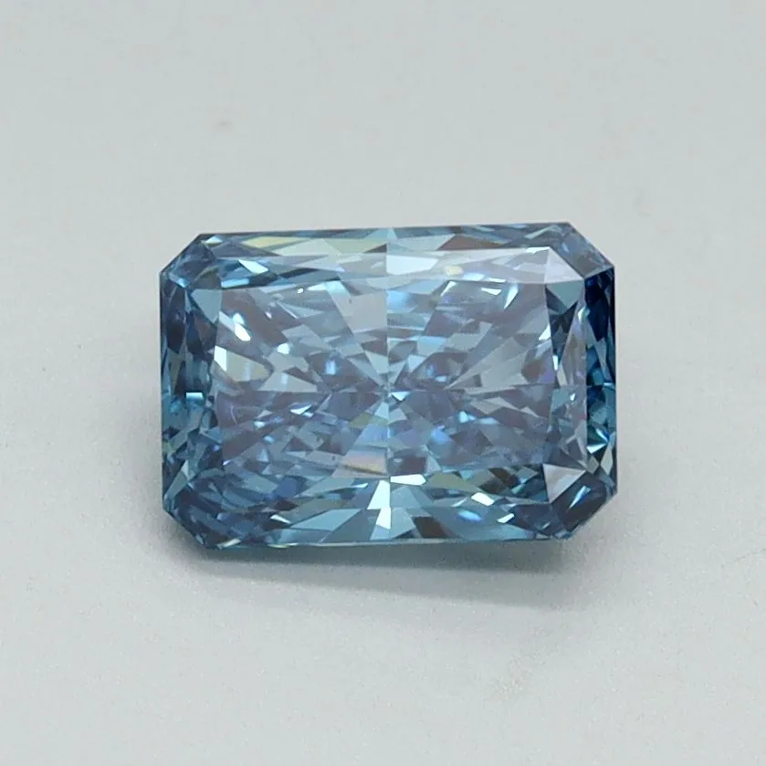 0.93ct RADIANT Fancy Vivid Blue VS2 Coloured Lab diamond