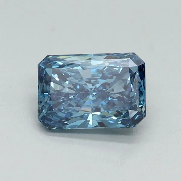 0.93ct RADIANT Fancy Vivid Blue VS2 Coloured Lab diamond