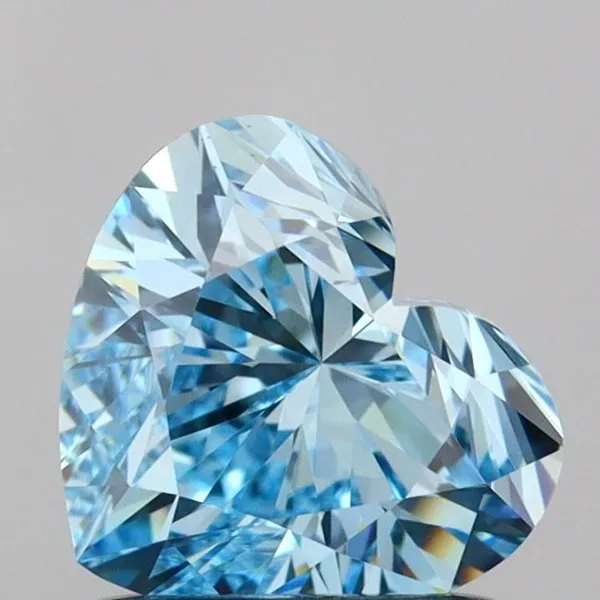 1ct HEART Fancy Vivid Blue VVS2 Coloured Lab diamond