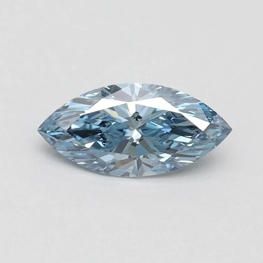 0.50ct MARQUISE Fancy Vivid Blue SI1 Coloured Lab diamond