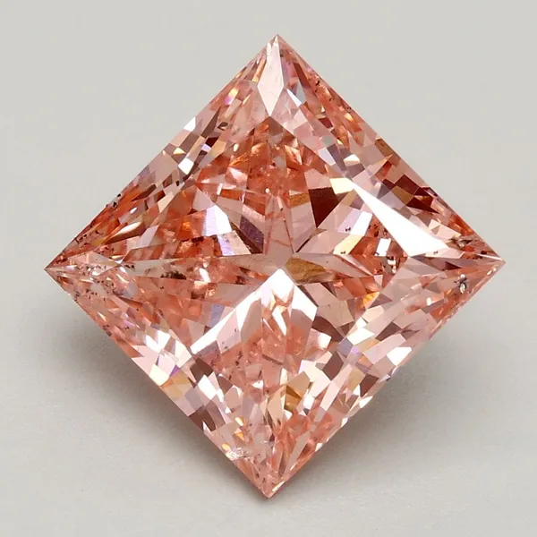 3ct PRINCESS Fancy Intense Pink SI1 Coloured Lab diamond