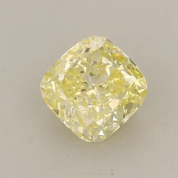 0.66ct CUSHION Fancy Intense Yellow VS1 Coloured Lab diamond