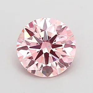 0.77ct ROUND Fancy Intense Pink VS1 Coloured Lab diamond