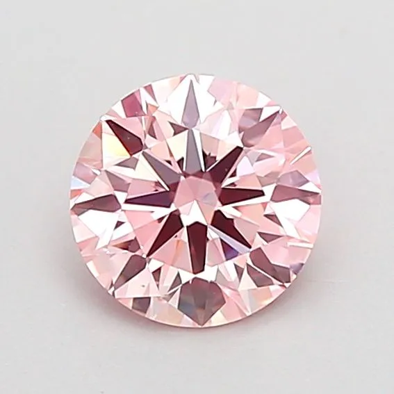 0.77ct ROUND Fancy Intense Pink VS1 Coloured Lab diamond