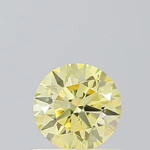 0.5ct ROUND Fancy Intense Yellow VVS2 Coloured Lab diamond