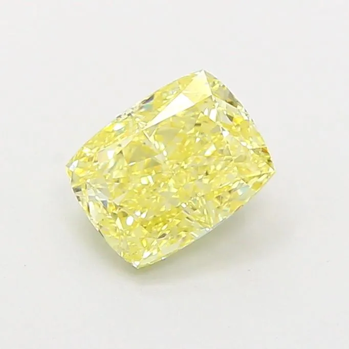 1.05ct CUSHION Fancy Intense Yellow VVS2 Coloured Lab diamond