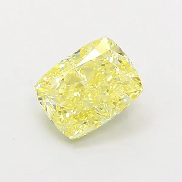 1.05ct CUSHION Fancy Intense Yellow VVS2 Coloured Lab diamond