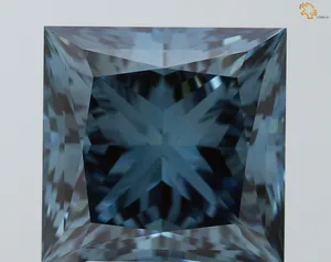 3.12ct PRINCESS Fancy Vivid Blue VS1 Coloured Lab diamond