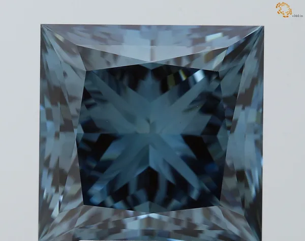 3.12ct PRINCESS Fancy Vivid Blue VS1 Coloured Lab diamond