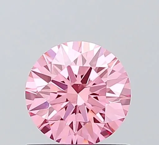 0.74ct ROUND Fancy Vivid Pink VS1 Coloured Lab diamond