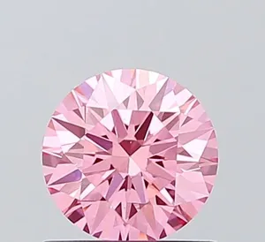 0.74ct ROUND Fancy Vivid Pink VS1 Coloured Lab diamond
