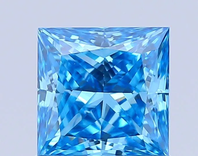 1.01ct PRINCESS Fancy Vivid Blue VVS2 Coloured Lab diamond