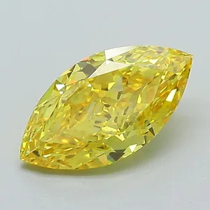 1.16ct MARQUISE Fancy Vivid Yellow VVS2 Coloured Lab diamond