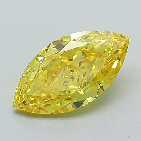1.16ct MARQUISE Fancy Vivid Yellow VVS2 Coloured Lab diamond