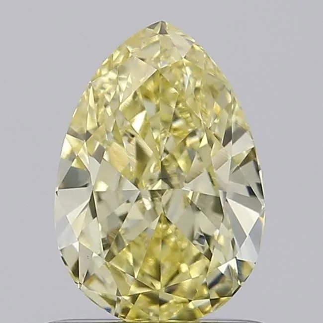 0.92ct PEAR Fancy Intense Yellow VVS2 Coloured Lab diamond