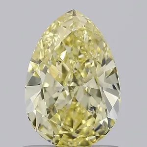 0.92ct PEAR Fancy Intense Yellow VVS2 Coloured Lab diamond