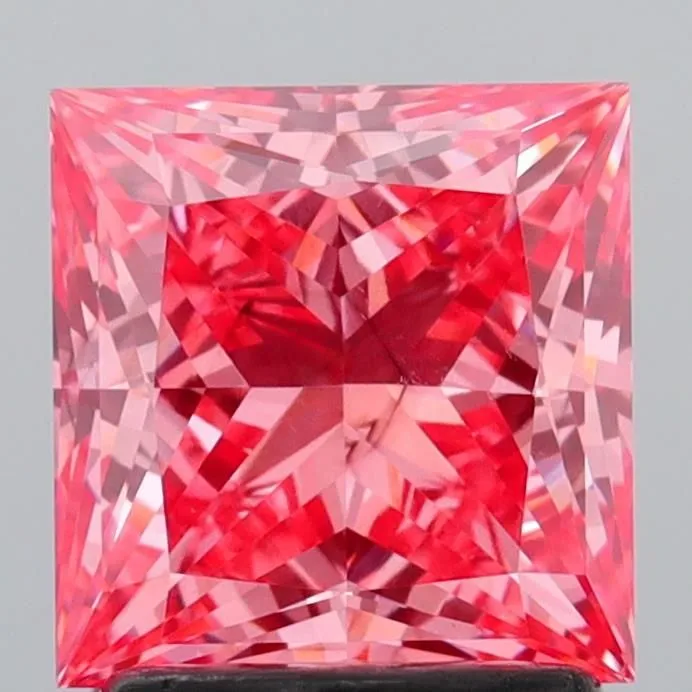 2.01ct PRINCESS Fancy Vivid Pink VS2 Coloured Lab diamond