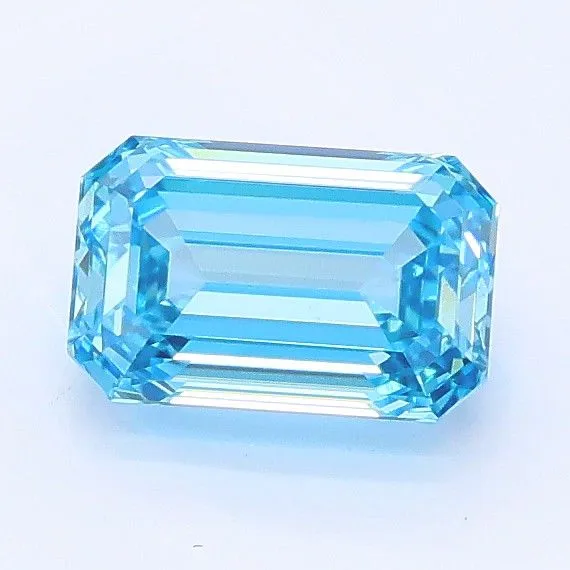 0.95ct EMERALD Fancy Vivid Blue VS1 Coloured Lab diamond