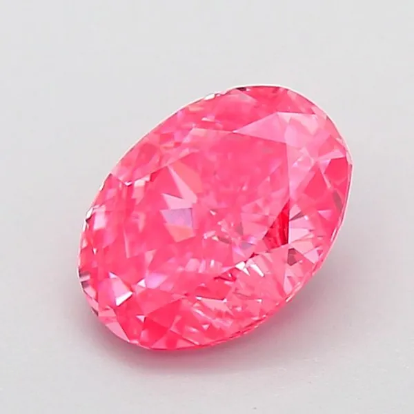 1.09ct OVAL Fancy Vivid Pink VVS2 Coloured Lab diamond