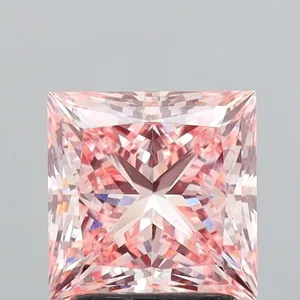 2.55ct PRINCESS Fancy Intense Pink VS1 Coloured Lab diamond