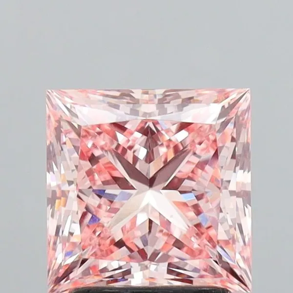 2.55ct PRINCESS Fancy Intense Pink VS1 Coloured Lab diamond
