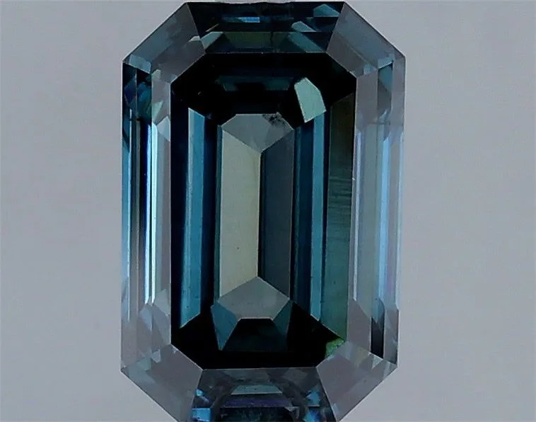 1.37ct EMERALD Fancy Deep Green Blue SI1 Coloured Lab diamond