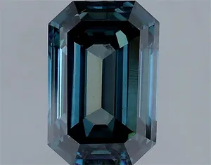 1.37ct EMERALD Fancy Deep Green Blue SI1 Coloured Lab diamond
