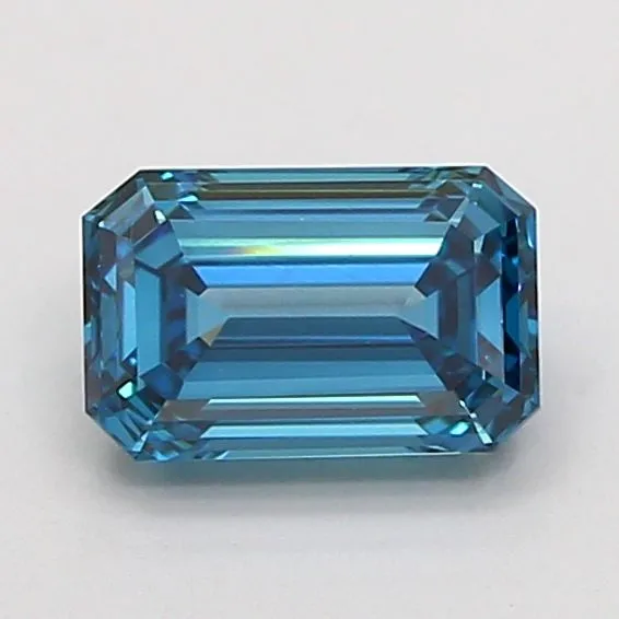 1.23ct EMERALD Fancy Vivid Blue VS1 Coloured Lab diamond