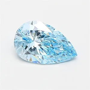 0.9ct PEAR Fancy Vivid Blue VVS1 Coloured Lab diamond