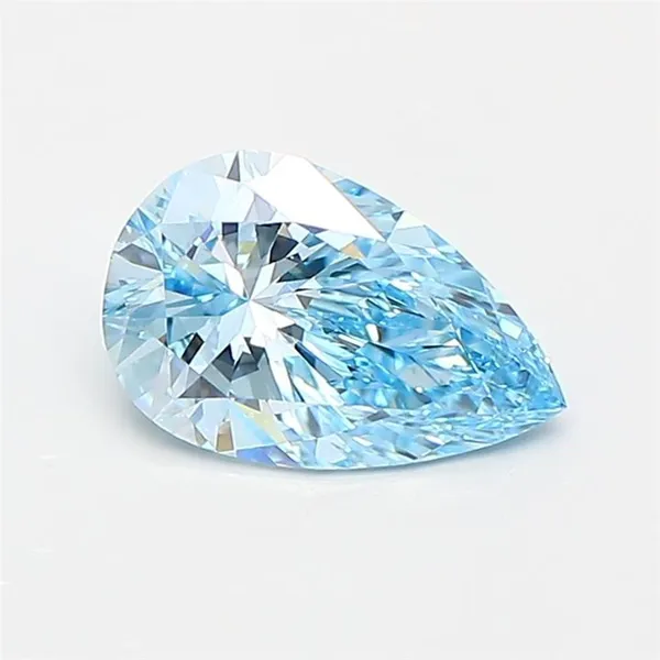 0.9ct PEAR Fancy Vivid Blue VVS1 Coloured Lab diamond