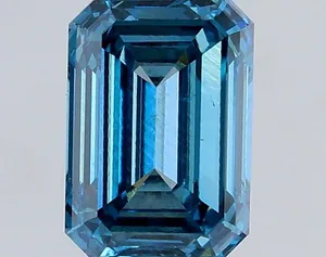 0.53ct EMERALD Fancy Vivid Blue VS2 Coloured Lab diamond