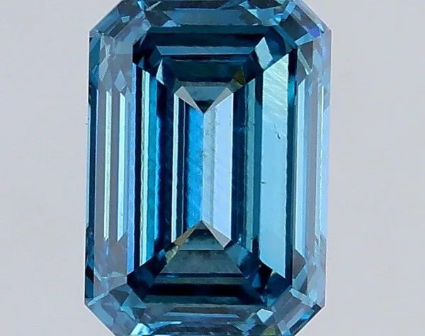 0.53ct EMERALD Fancy Vivid Blue VS2 Coloured Lab diamond