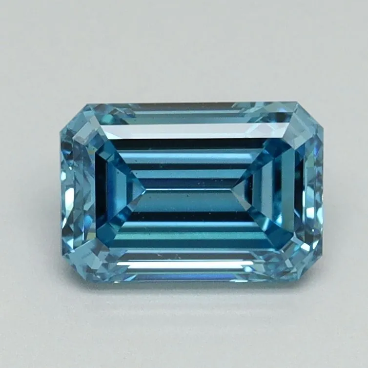1.21ct EMERALD Fancy Vivid Blue VS2 Coloured Lab diamond