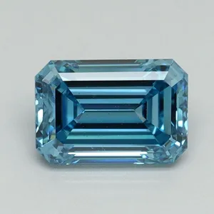 1.21ct EMERALD Fancy Vivid Blue VS2 Coloured Lab diamond
