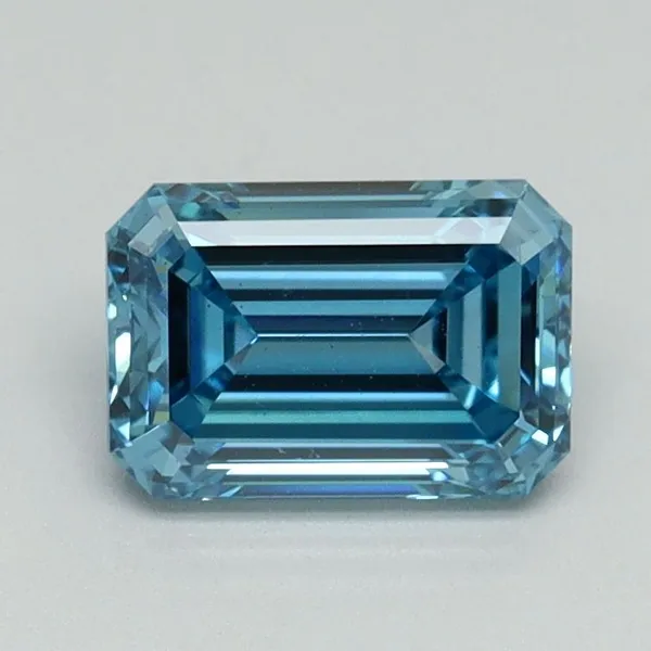 1.21ct EMERALD Fancy Vivid Blue VS2 Coloured Lab diamond