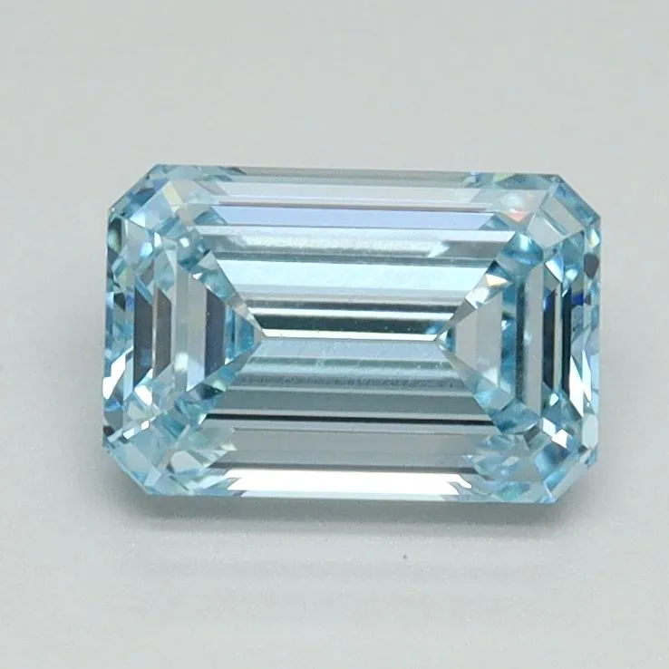 1.20ct EMERALD Fancy Intense Blue VS1 Coloured Lab diamond