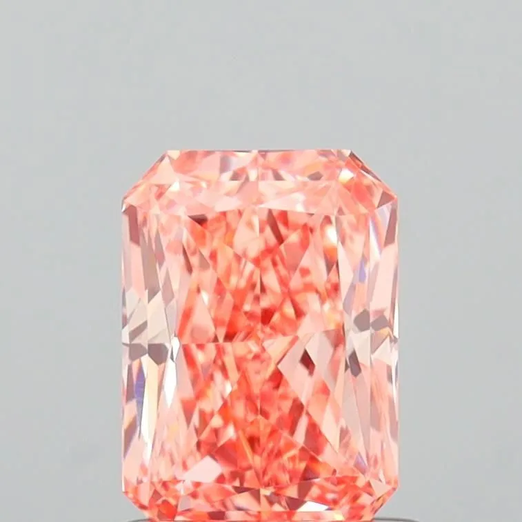 1.11ct RADIANT Fancy Intense Orangey Pink VVS2 Coloured Lab diamond