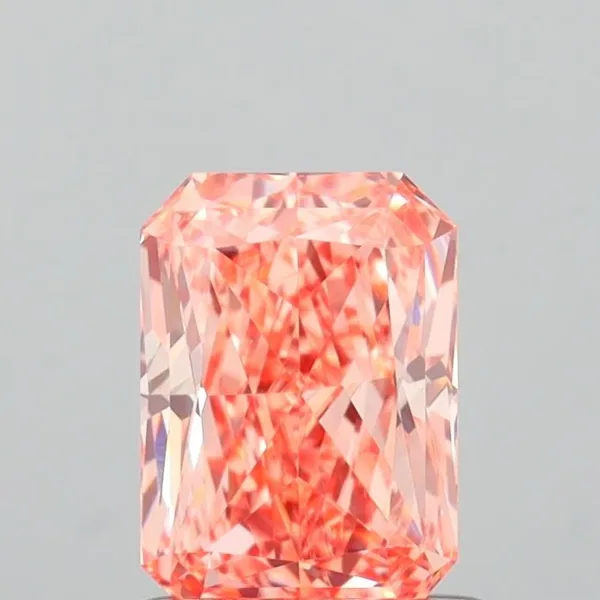 1.11ct RADIANT Fancy Intense Orangey Pink VVS2 Coloured Lab diamond