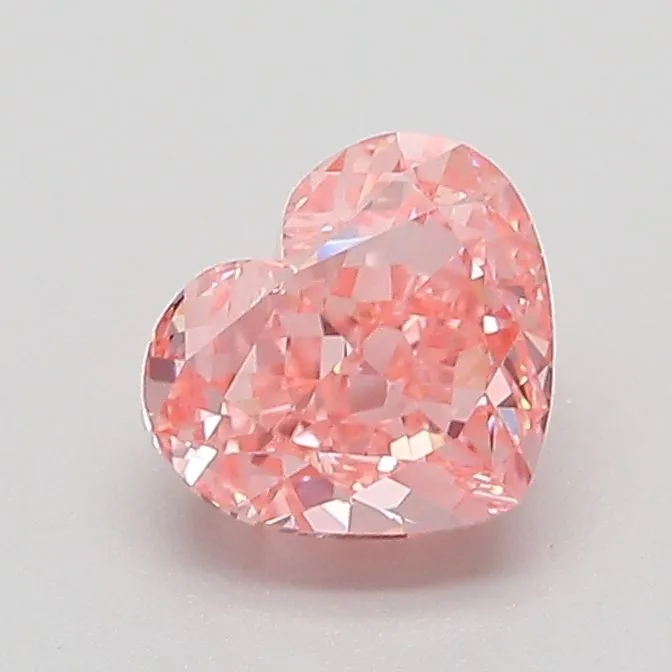 1.06ct HEART Fancy Vivid Pink VVS2 Coloured Lab diamond