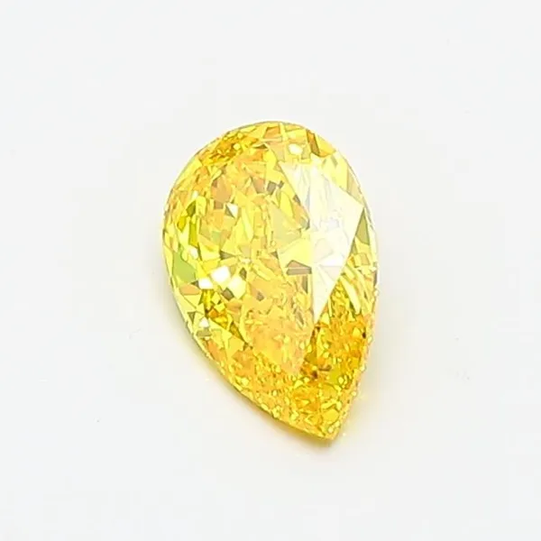 0.51ct PEAR Fancy Vivid Yellow VVS2 Coloured Lab diamond